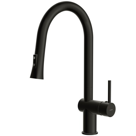 Cersanit Melar смеситель для кухни с выдвижным изливом, черный фото 3