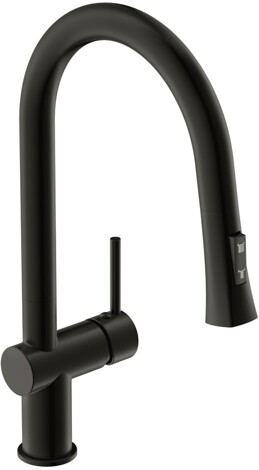 Cersanit Melar смеситель для кухни с выдвижным изливом, черный фото 4