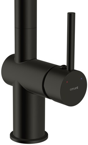 Cersanit Melar смеситель для кухни с выдвижным изливом, черный фото 5