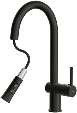 Cersanit Melar смеситель для кухни с выдвижным изливом, черный фото 6