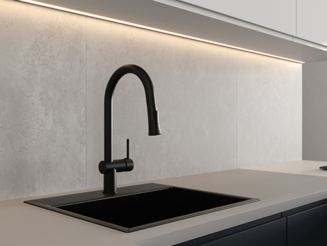 Cersanit Melar смеситель для кухни с выдвижным изливом, черный фото 7