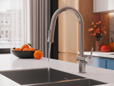 Cersanit Melar смеситель для кухни с выдвижным изливом, сатин фото 8