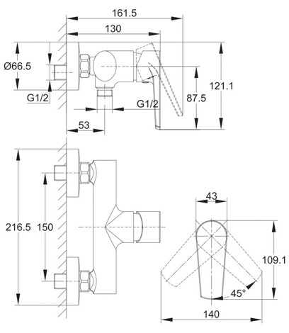 Cersanit Moduo смеситель для душа настенный фото 2