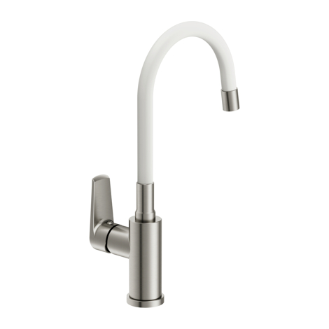 Cersanit Moduo смеситель для кухни с гибким изливом, белый фото 4