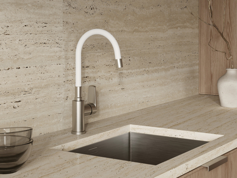 Cersanit Moduo смеситель для кухни с гибким изливом, белый фото 8