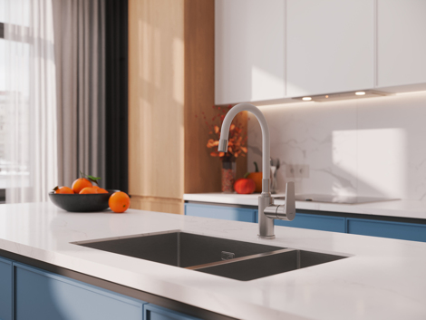 Cersanit Moduo смеситель для кухни с гибким изливом, белый фото 9