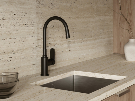 Cersanit Moduo смеситель для кухни с гибким изливом, черный фото 8