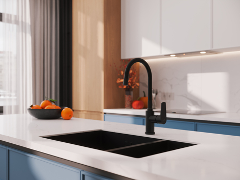 Cersanit Moduo смеситель для кухни с гибким изливом, черный фото 9