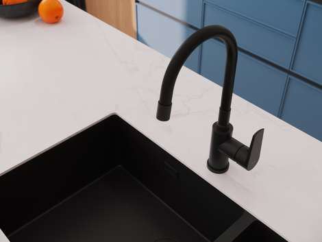 Cersanit Moduo смеситель для кухни с гибким изливом, черный фото 10