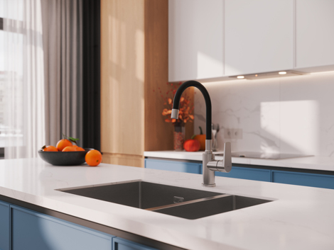 Cersanit Moduo смеситель для кухни с гибким изливом, сатин фото 9