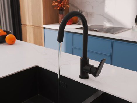 Cersanit Moduo смеситель для кухни с подключением к фильтру с питьевой водой, черный фото 9