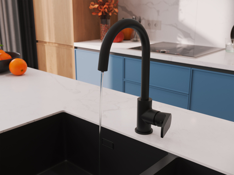 Cersanit Moduo смеситель для кухни с подключением к фильтру с питьевой водой, черный фото 10