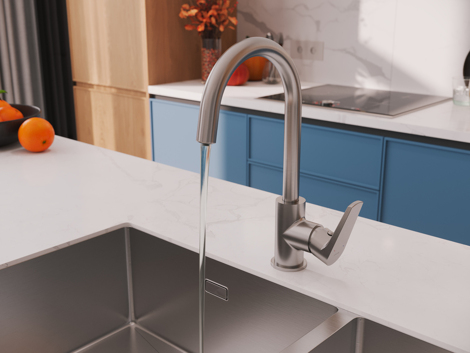 Cersanit Moduo смеситель для кухни с подключением к фильтру с питьевой водой, сатин фото 10