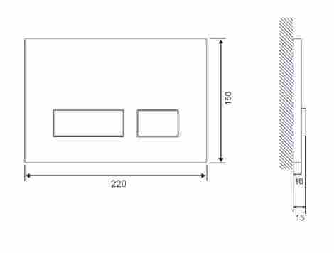 Cersanit Movi Кнопка слива двойная, белый фото 2