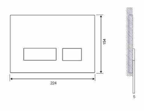 Cersanit Movi Кнопка слива двойная, белый глянцевый стекло фото 2
