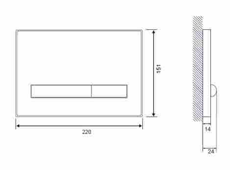 Cersanit Pilot Кнопка слива двойная, лазурный глянцевый стекло фото 2