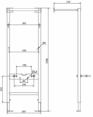 Cersanit Vector Инсталляция для унитаза с бачком, без кнопки фото 2