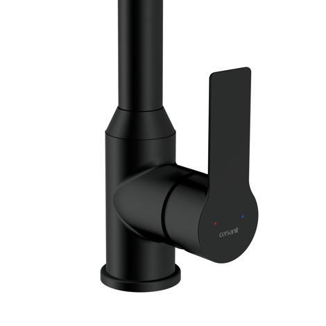 Cersanit Vibe смеситель для кухни однорычажный, черный фото 3