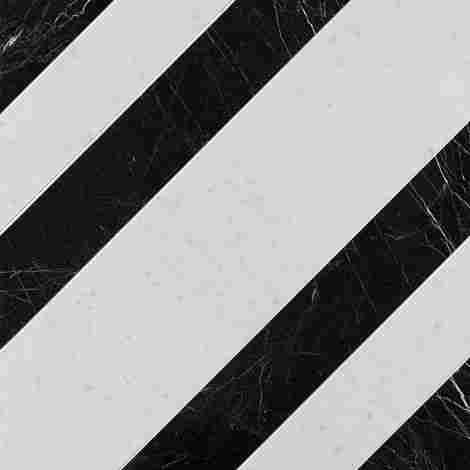 Декор Roma Diamond Righe Carrara Nero Reale Inserto 60x60
