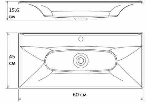 Флорентина Болеро 600 Раковина встраиваемая с отверстием под смеситель фото 2