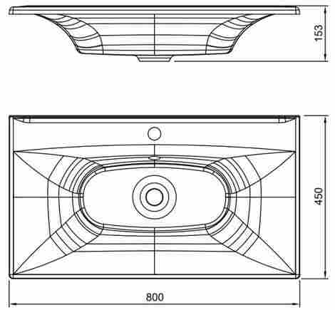 Флорентина Болеро 800 Раковина встраиваемая с отверстием под смеситель фото 2