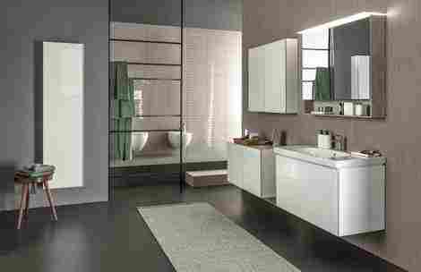 Geberit Acanto 89х83 Зеркало-шкафчик c подсветкой, дуб мистик фото 6