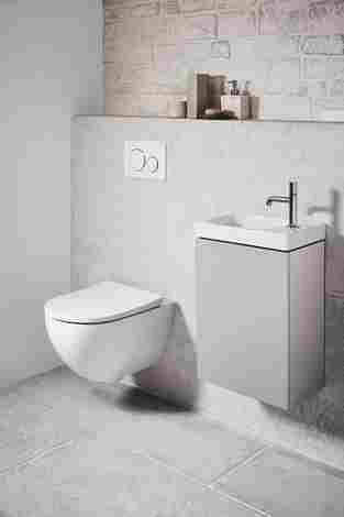 Geberit Acanto Комплект подвесного безободкового унитаза с инсталляцией Sigma и сиденьем Slim плавное опускание, клавишей Sigma 20 белый фото 8