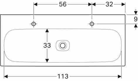 Geberit Citterio 120х50 Раковина подвесная/встраиваемая с двумя отверстиями под смеситель фото 2