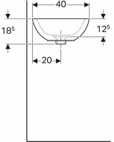 Geberit Citterio 56x40 Раковина накладная без перелива фото 4