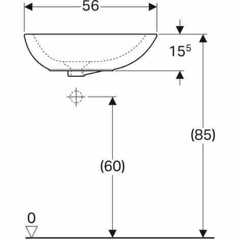 Geberit Citterio 56x40 Раковина накладная c переливом фото 3