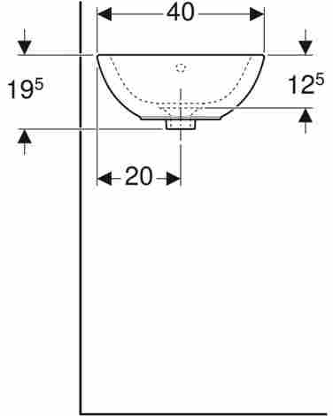 Geberit Citterio 56x40 Раковина накладная c переливом фото 4