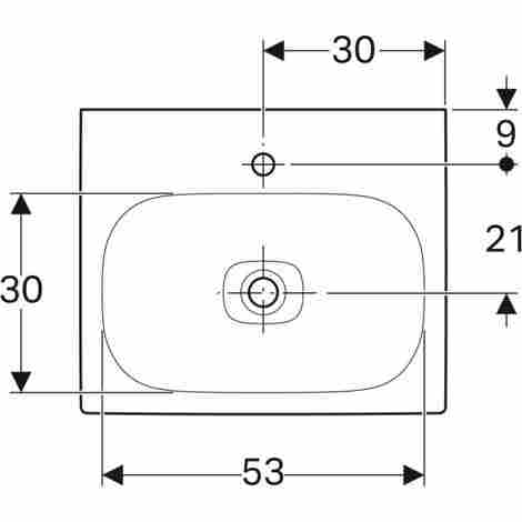 Geberit Citterio 60х50 Раковина подвесная/встраиваемая с отверстием под смеситель фото 2