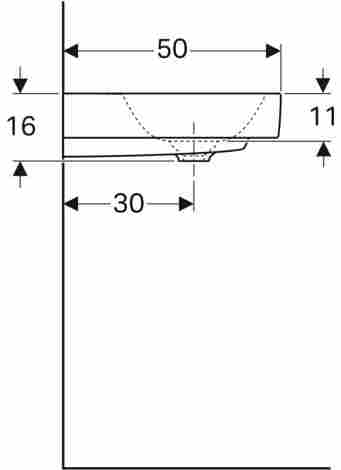 Geberit Citterio 60х50 Раковина подвесная/встраиваемая с отверстием под смеситель фото 4