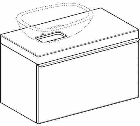 Geberit Citterio 88 Тумба под раковину Citterio 56х40 см с одним выдвижным ящиком, темный дуб фото 3