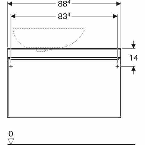 Geberit Citterio 88 Тумба под раковину Citterio 56х40 см с одним выдвижным ящиком, темный дуб фото 4