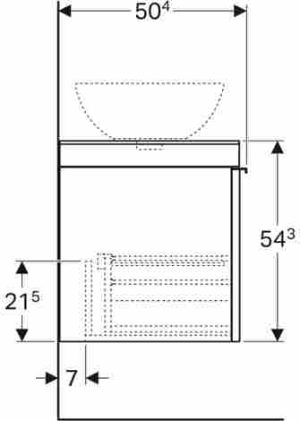 Geberit Citterio 88 Тумба под раковину Citterio 56х40 см с одним выдвижным ящиком, темный дуб фото 5