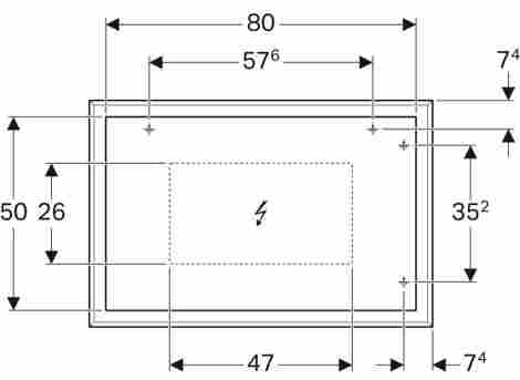 Geberit Citterio 88,4х58,4 Зеркало с подсветкой, Бежевый дуб фото 3