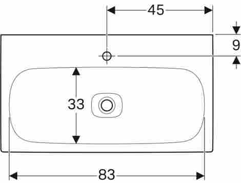 Geberit Citterio 90х50 Раковина подвесная/встраиваемая с отверстием под смеситель фото 2