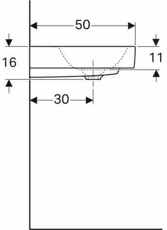 Geberit Citterio 90х50 Раковина подвесная/встраиваемая с отверстием под смеситель справа фото 4
