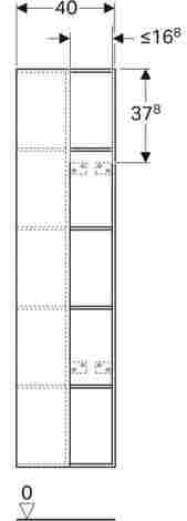 Geberit Citterio Стеллаж подвесной с зеркалом,серо-коричневый дуб фото 5