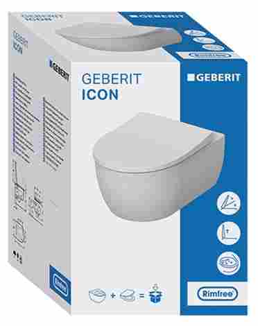 Geberit Icon Комплект подвесного безободкового унитаза с инсталляцией Sigma, сиденьем плавное опускание, клавишей Sigma 30 белый матовый фото 4