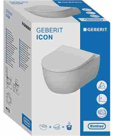 Geberit Icon Rimfree Унитаз подвесной безободковый, с сиденьем дюропласт плавное опускание фото 6