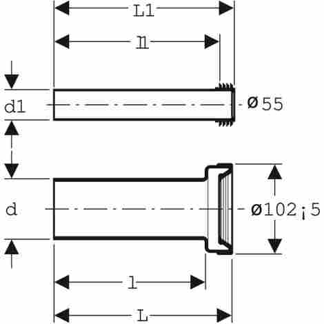 Geberit Комплект для подключения для подвесного унитаза, длина 26,5 см фото 3