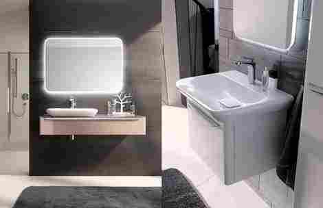 Geberit MyDay 115х54,5 Тумба под раковину 60 см, какао с молоком, раковина слева фото 2