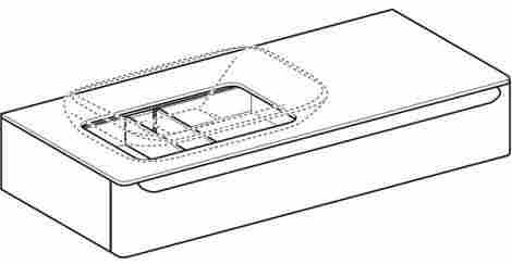 Geberit MyDay 115х54,5 Тумба под раковину 60 см, какао с молоком, раковина слева фото 4