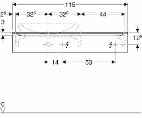 Geberit MyDay 115х54,5 Тумба под раковину 60 см, какао с молоком, раковина слева фото 5