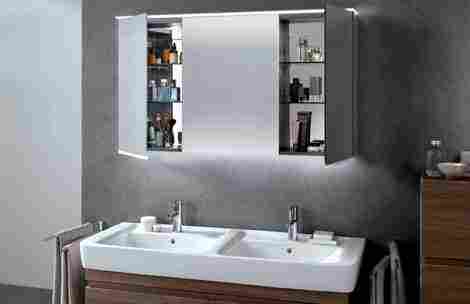 Geberit Option Plus 120х70 Зеркало-шкафчик трехдверный c подсветкой фото 6