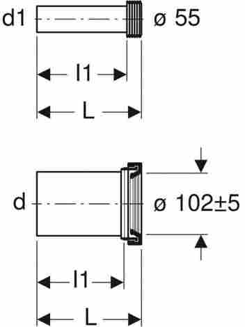 Geberit Подсоединительный комплект для подвесного унитаза, длина 18,5 см, d90 мм фото 3