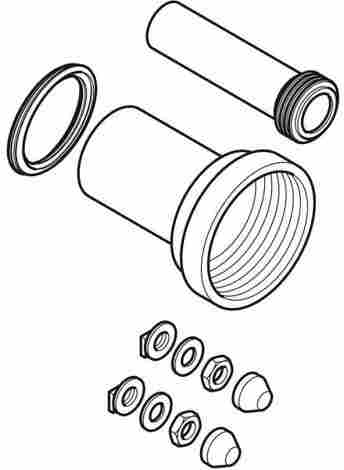 Geberit Подсоединительный комплект для подвесного унитаза, длина 18,5 см, с манжетным уплотнением (глянцевый хром) фото 2