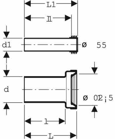 Geberit Подсоединительный комплект для подвесного унитаза, длина 18,5 см, с манжетным уплотнением (глянцевый хром) фото 3